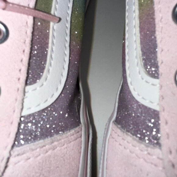 Vans Old Skool Pink Suede Rainbow Glitter Shoe US Missy 6/ Woman's 7.5 - Picture 6 of 7